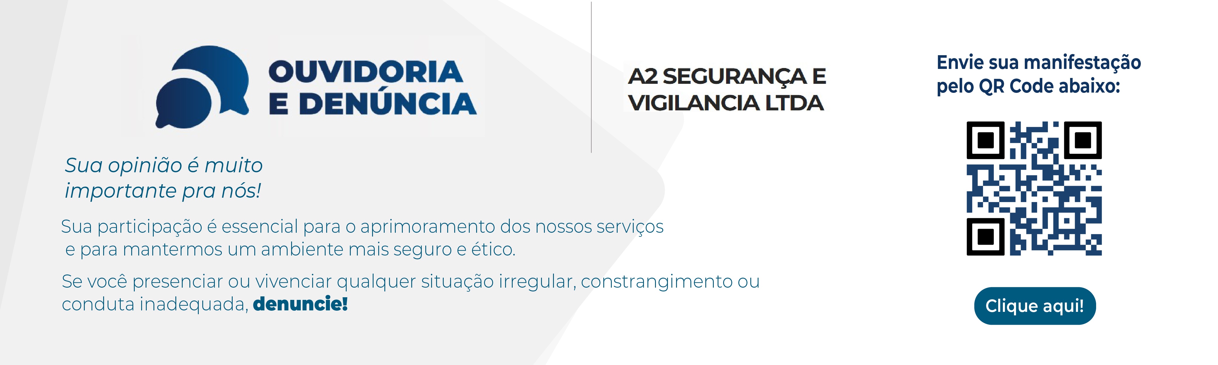 Banner sobre ouvidoria e denúncia